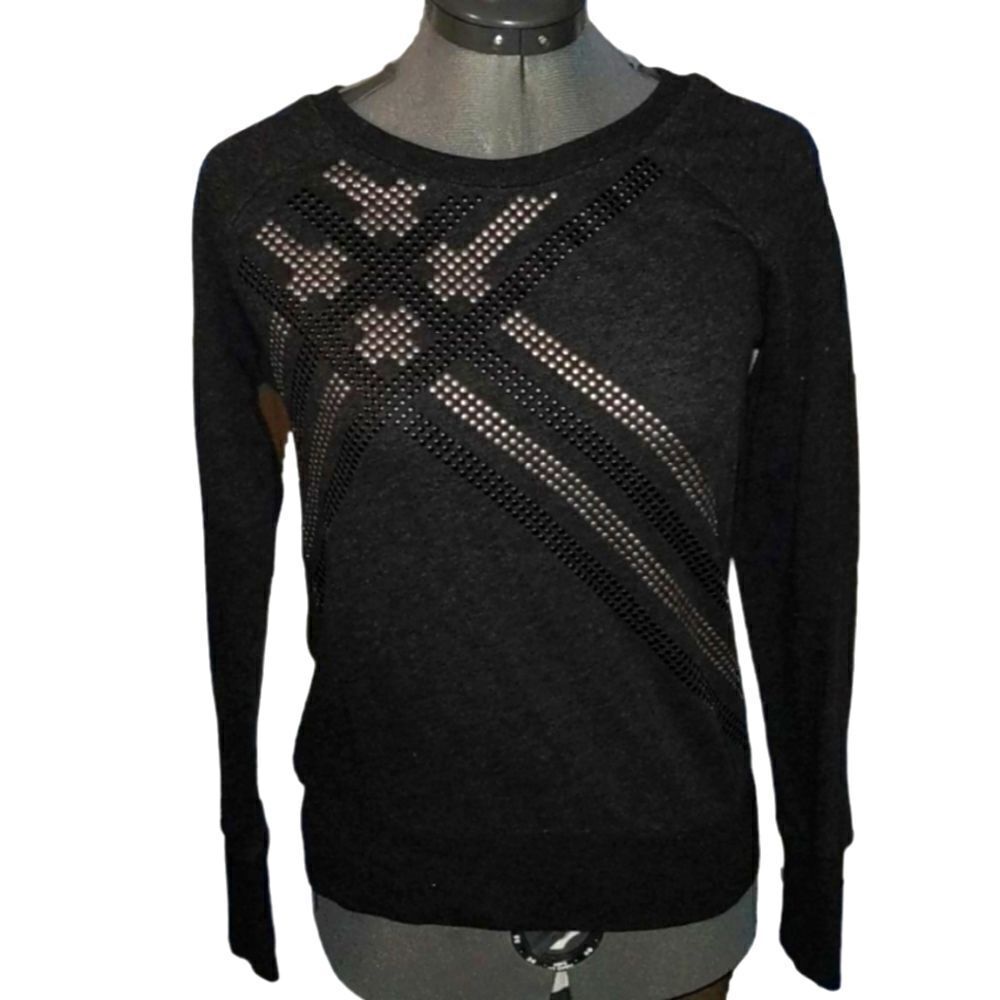 Caslon gray studded women's sweatshirt